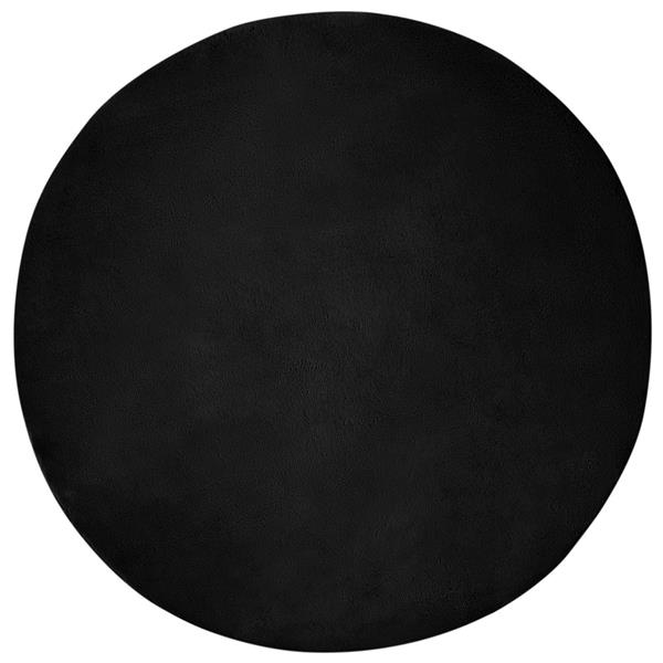 Grote foto vidaxl nep konijnenbont tapijt olite zwart 80 cm polyester huis en inrichting vloerbedekking en kleden