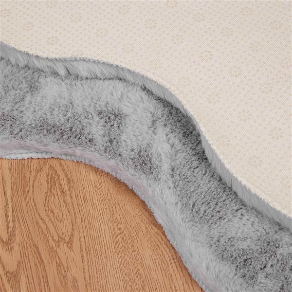 Grote foto vidaxl nep konijnenbont tapijt olite grijs 80 x 120 cm polyester huis en inrichting vloerbedekking en kleden