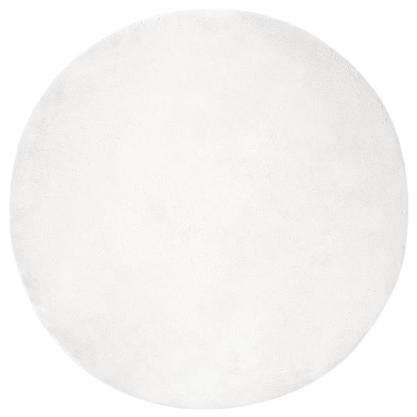 Grote foto vidaxl nep konijnenbont tapijt olite wit 100 cm polyester huis en inrichting vloerbedekking en kleden