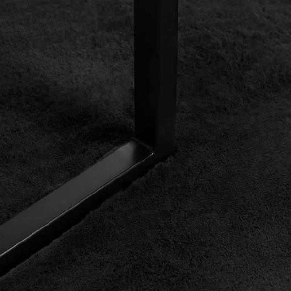 Grote foto vidaxl nep konijnenbont tapijt olite zwart 60 x 90 cm polyester huis en inrichting vloerbedekking en kleden