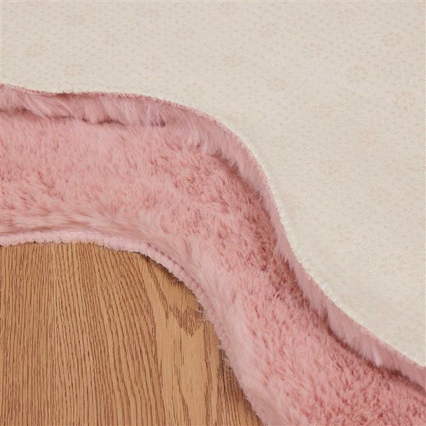 Grote foto vidaxl nep konijnenbont tapijt olite roze 60 x 90 cm polyester huis en inrichting vloerbedekking en kleden