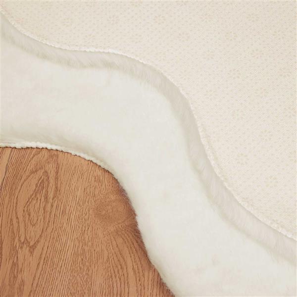 Grote foto vidaxl nep konijnenbont tapijt olite cr me 80 x 120 cm polyester huis en inrichting vloerbedekking en kleden