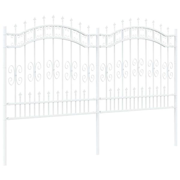 Grote foto vidaxl tuinhek wit 240 x 165 cm poedergecoat staal tuin en terras hekken en schuttingen