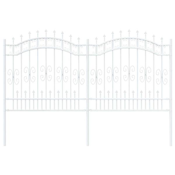 Grote foto vidaxl tuinhek wit 240 x 165 cm poedergecoat staal tuin en terras hekken en schuttingen