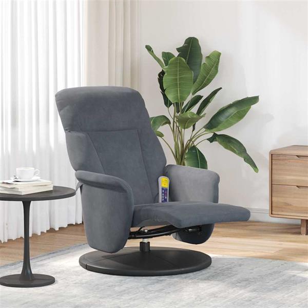 Grote foto vidaxl massage recliner stoel donkergrijs 91 x 71 x 105 cm fluweel huis en inrichting stoelen
