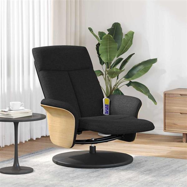 Grote foto vidaxl massage recliner stoel zwart 79 x 87 x 104.5 cm stof huis en inrichting stoelen