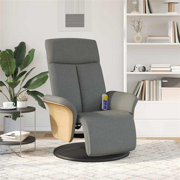 Grote foto vidaxl massage recliner stoel donkergrijs 79 x 87 x 104 5 cm stof huis en inrichting stoelen