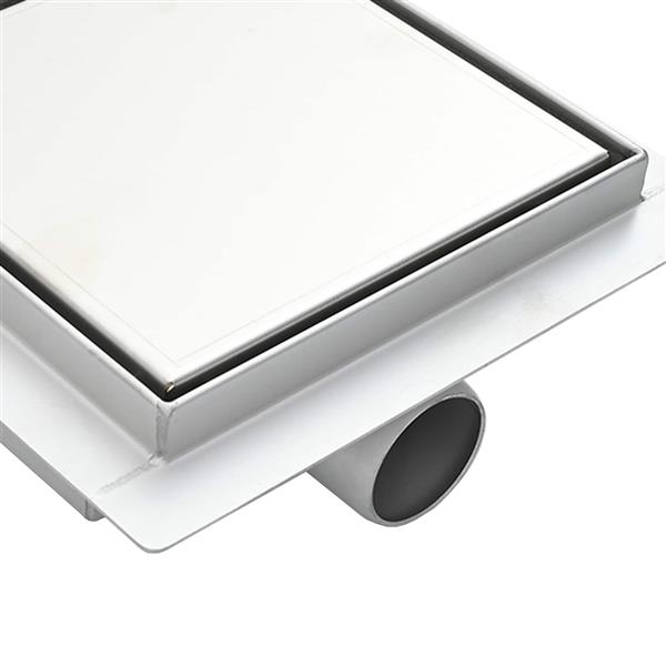 Grote foto vidaxl 2 in 1 doucheafvoer zilver 20 x 20 cm roestvrij staal 304 doe het zelf en verbouw sanitair