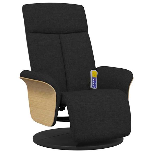 Grote foto vidaxl massage recliner stoel zwart 79 x 87 x 104.5 cm stof huis en inrichting stoelen