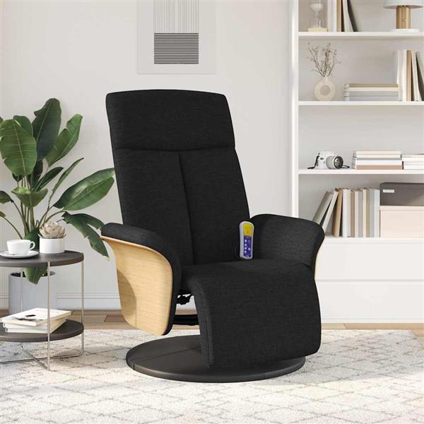 Grote foto vidaxl massage recliner stoel zwart 79 x 87 x 104.5 cm stof huis en inrichting stoelen