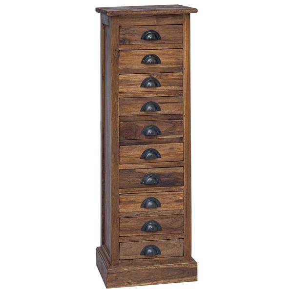 Grote foto vidaxl ladekast met lade bruin 35 5 x 30 x 100 cm massief teakhout kinderen en baby complete kinderkamers