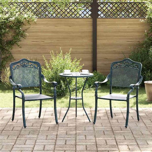 Grote foto vidaxl tuinstoel 2 pcs groen 64 x 62 x 93cm aluminium tuin en terras tuinmeubelen