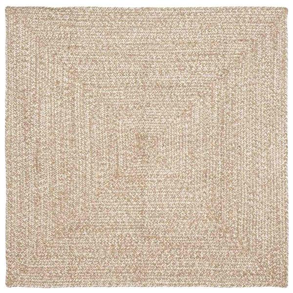 Grote foto vidaxl tapijt natuurlijk en wit 160 x 160 cm jute huis en inrichting vloerbedekking en kleden