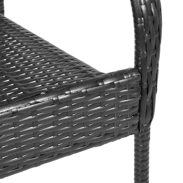 Grote foto vidaxl tuinstoelen stapelbaar 2 st poly rattan zwart tuin en terras tuinmeubelen