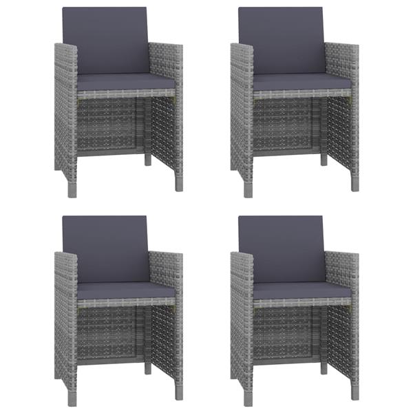 Grote foto vidaxl 5 delige tuinset met kussens poly rattan grijs tuin en terras tuinmeubelen