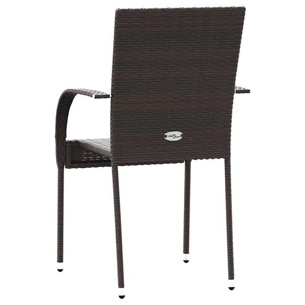 Grote foto vidaxl tuinstoelen stapelbaar 2 st poly rattan bruin tuin en terras tuinmeubelen