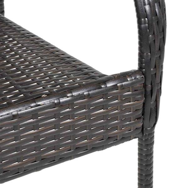 Grote foto vidaxl tuinstoelen stapelbaar 2 st poly rattan bruin tuin en terras tuinmeubelen