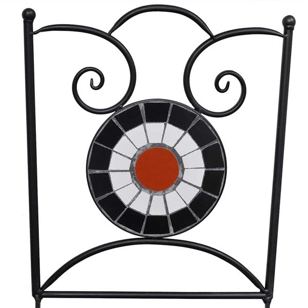 Grote foto vidaxl bistrostoelen inklapbaar 2 st keramiek terracottakleurig en wit tuin en terras tuinmeubelen