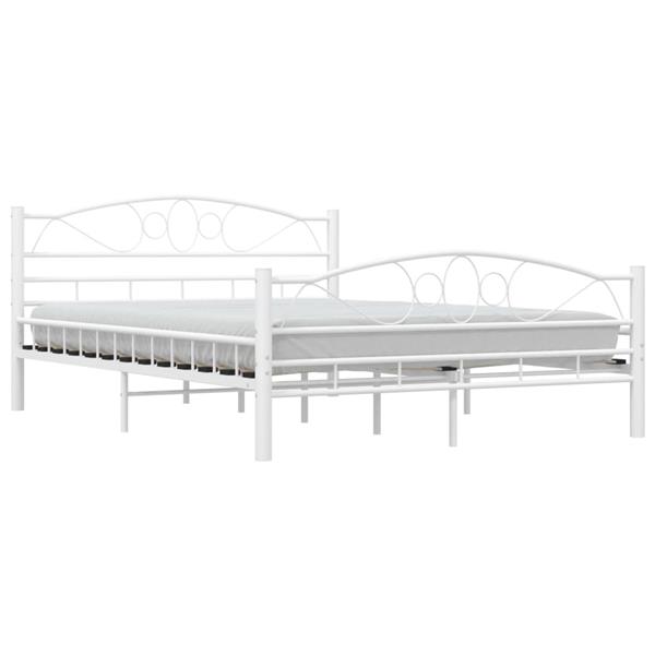 Grote foto vidaxl bedframe metaal wit 140x200 cm antiek en kunst stoelen en banken