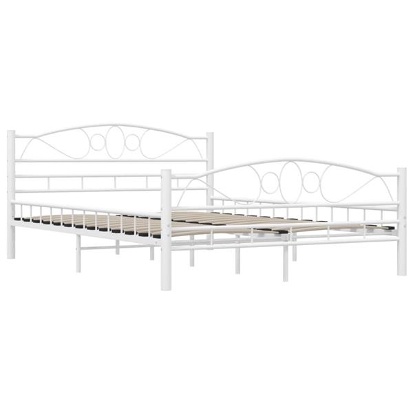 Grote foto vidaxl bedframe metaal wit 140x200 cm antiek en kunst stoelen en banken
