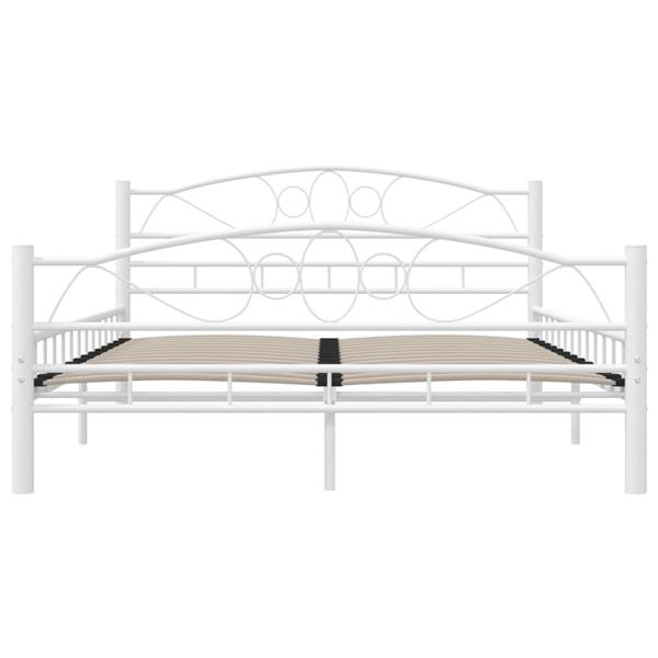 Grote foto vidaxl bedframe metaal wit 140x200 cm antiek en kunst stoelen en banken