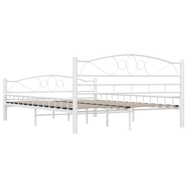 Grote foto vidaxl bedframe metaal wit 140x200 cm antiek en kunst stoelen en banken