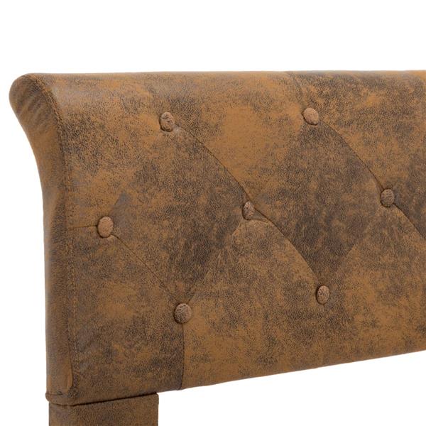 Grote foto vidaxl bedframe kunstsu de bruin 180x200 cm antiek en kunst stoelen en banken