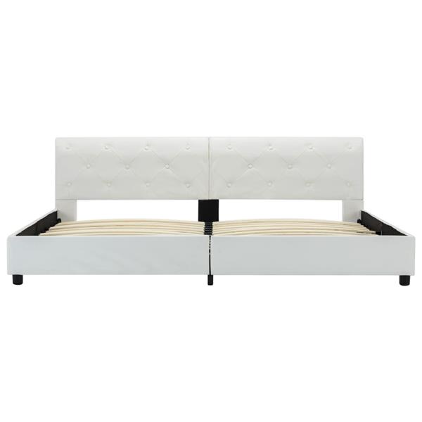 Grote foto vidaxl bedframe kunstleer wit 180x200 cm antiek en kunst stoelen en banken
