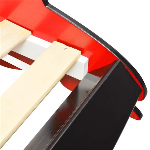 Grote foto vidaxl kinderbed raceauto met led verlichting rood 90x200 cm kinderen en baby complete kinderkamers