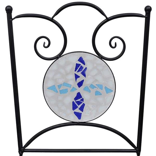 Grote foto vidaxl bistrostoelen inklapbaar 2 st keramiek blauw en wit tuin en terras tuinmeubelen