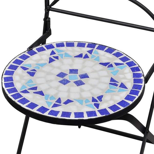 Grote foto vidaxl bistrostoelen inklapbaar 2 st keramiek blauw en wit tuin en terras tuinmeubelen