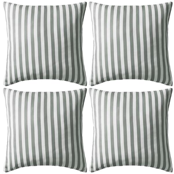 Grote foto vidaxl buitenkussens 45x45 cm gestreept grijs 4 st huis en inrichting woningdecoratie