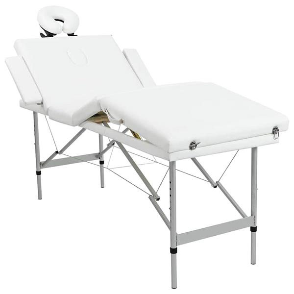 Grote foto vidaxl massagetafel inklapbaar met aluminium frame vier delen cr mewit beauty en gezondheid massage