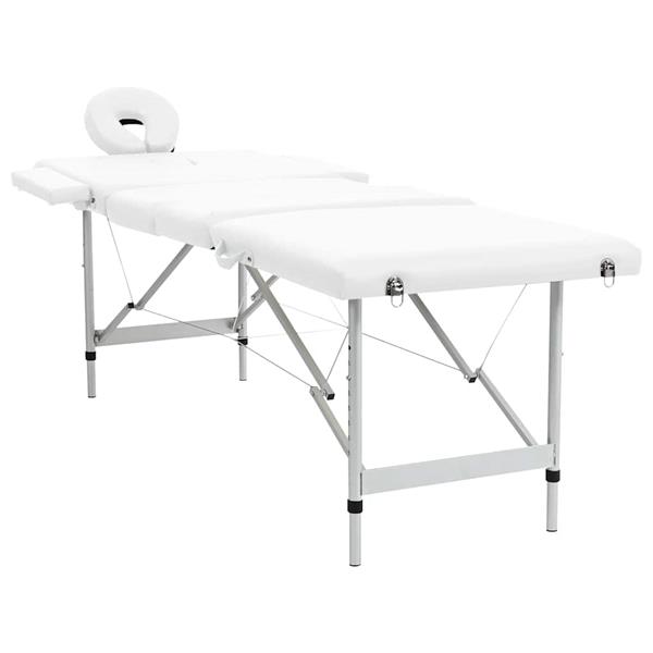 Grote foto vidaxl massagetafel inklapbaar met aluminium frame vier delen cr mewit beauty en gezondheid massage