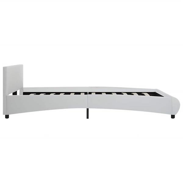 Grote foto vidaxl bedframe met led kunstleer wit 180x200 cm antiek en kunst stoelen en banken