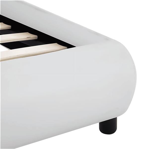 Grote foto vidaxl bedframe met led kunstleer wit 180x200 cm antiek en kunst stoelen en banken