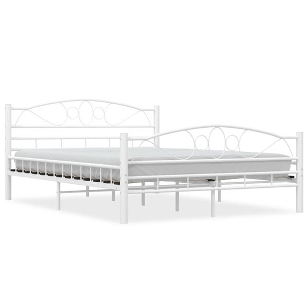 Grote foto vidaxl bedframe metaal wit 140x200 cm antiek en kunst stoelen en banken