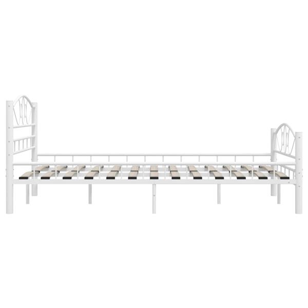 Grote foto vidaxl bedframe metaal wit 140x200 cm antiek en kunst stoelen en banken