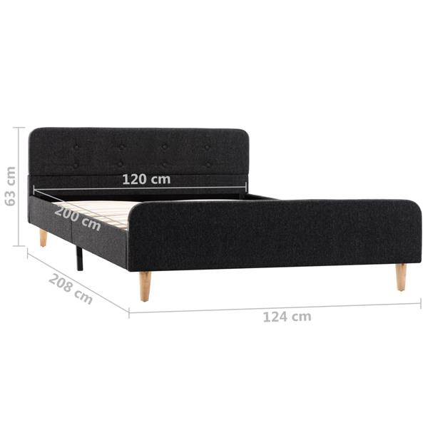 Grote foto vidaxl bedframe jute donkergrijs 120x200 cm antiek en kunst stoelen en banken