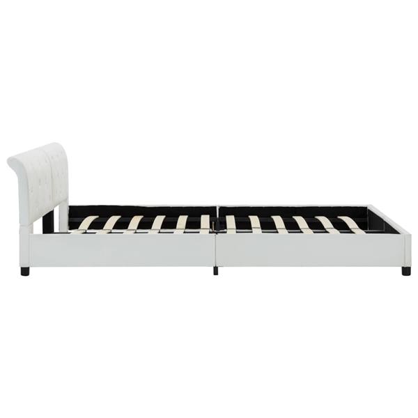 Grote foto vidaxl bedframe kunstleer wit 160x200 cm antiek en kunst stoelen en banken