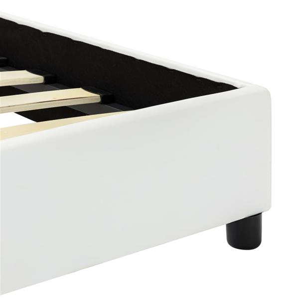 Grote foto vidaxl bedframe kunstleer wit 160x200 cm antiek en kunst stoelen en banken