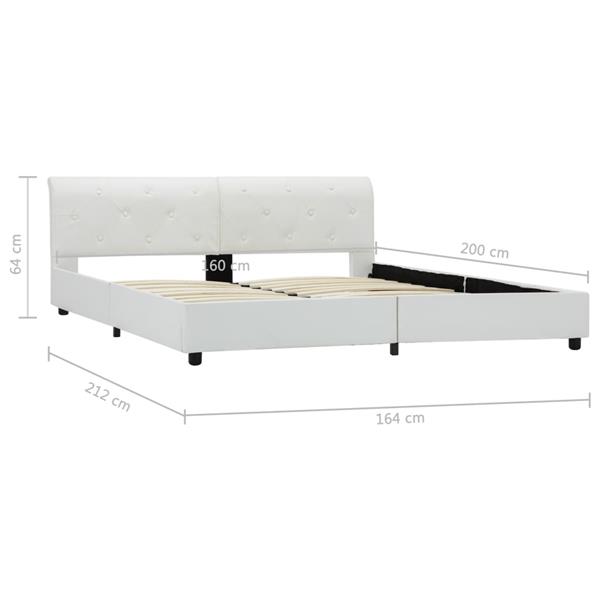 Grote foto vidaxl bedframe kunstleer wit 160x200 cm antiek en kunst stoelen en banken
