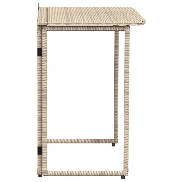 Grote foto vidaxl tuintafel inklapbaar 90x51x75 cm poly rattan beige tuin en terras tuinmeubelen