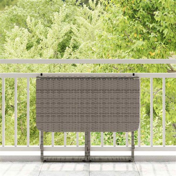 Grote foto vidaxl tuintafel inklapbaar 90x51x75 cm poly rattan grijs tuin en terras tuinmeubelen