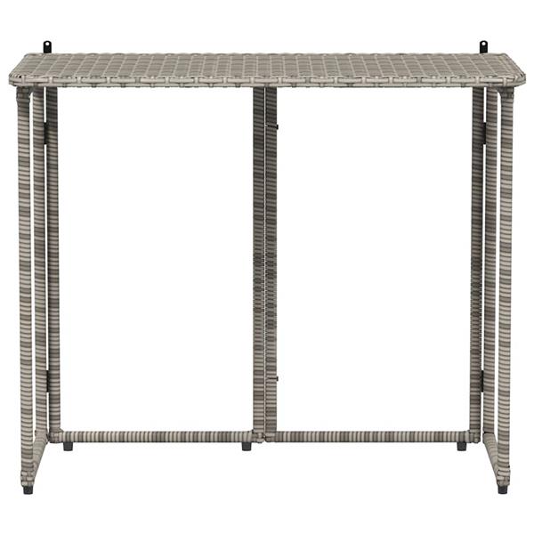 Grote foto vidaxl tuintafel inklapbaar 90x51x75 cm poly rattan grijs tuin en terras tuinmeubelen