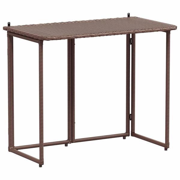 Grote foto vidaxl tuintafel inklapbaar 90x51x75 cm poly rattan bruin tuin en terras tuinmeubelen