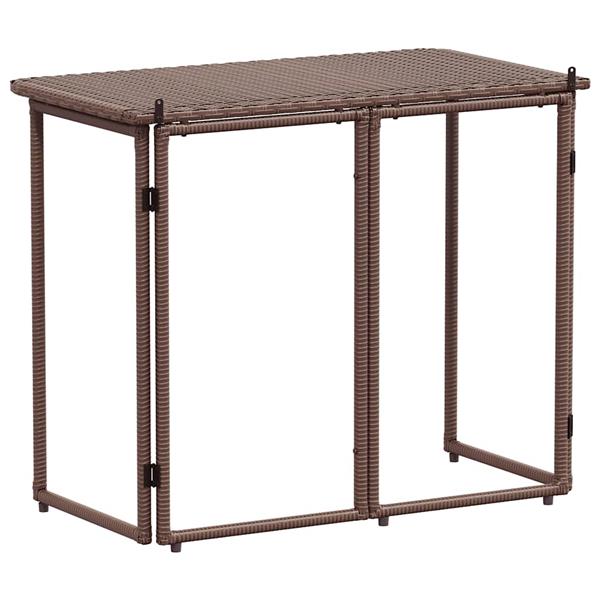 Grote foto vidaxl tuintafel inklapbaar 90x51x75 cm poly rattan bruin tuin en terras tuinmeubelen