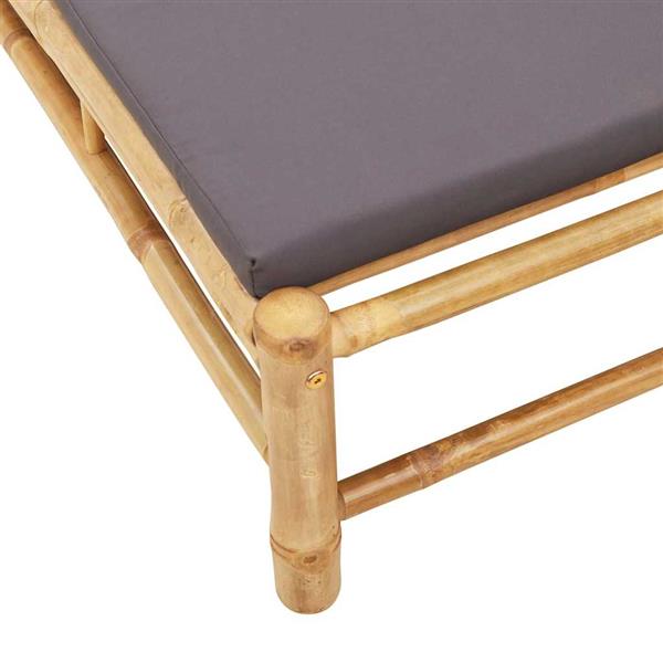 Grote foto vidaxl ligstoel met kussens 55x199x30 cm bamboe tuin en terras tuinmeubelen