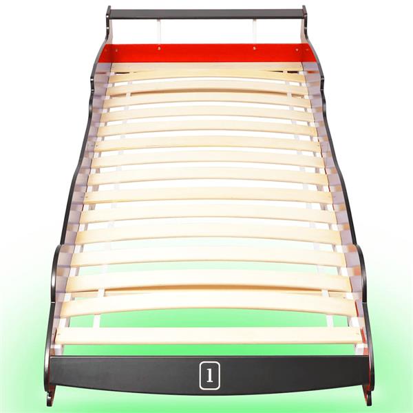 Grote foto vidaxl kinderbed raceauto met led verlichting rood 90x200 cm kinderen en baby complete kinderkamers