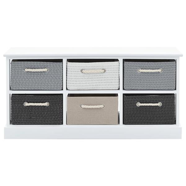 Grote foto vidaxl opbergbankje 6 lades hout huis en inrichting overige huis en inrichting